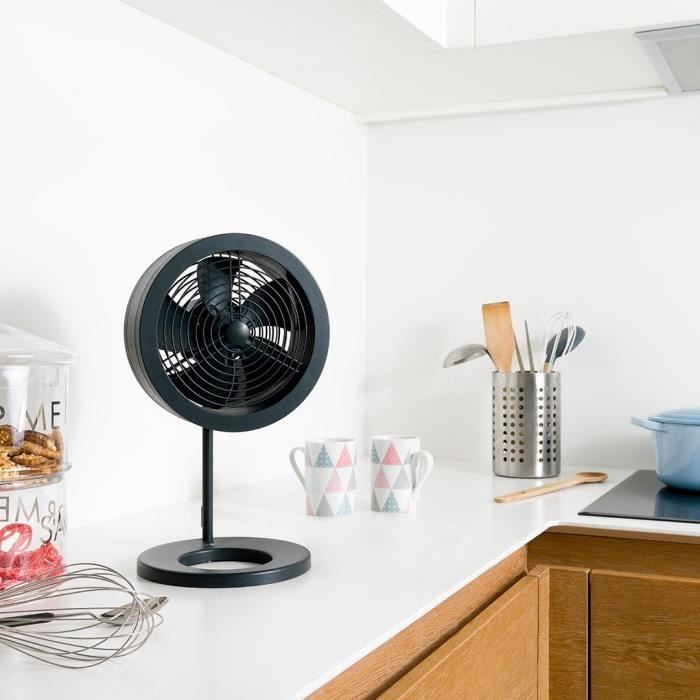 Image secondaire de Ventilateur de table - AIR AND ME - Noas - 32 W - Ø 20 cm - Compact - Avec variateur de vitesses - Noir