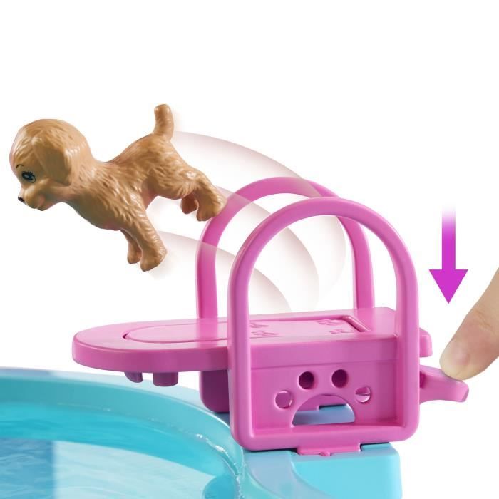 Image secondaire de Barbie - Coffret Piscine de Reve - Toboggan et jacuzzi - Plus de 20 accessoires - Barbie - JFP01