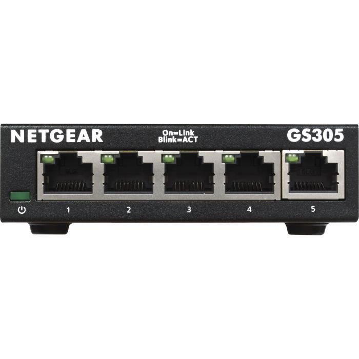 NETGEAR GS305-300PES Switch Ethernet Métal 5 ports Gigabit (10/100/1000)