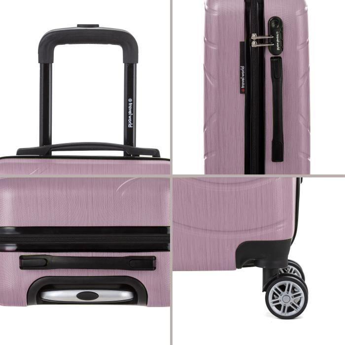 TRAVEL WORLD Ensemble de 3 Valises 55/65/75 Cm Or Rose