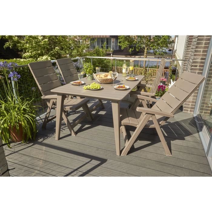 Image secondaire de Table de Jardin Rectangulaire Cappuccino 160 cm - 6 Personnes