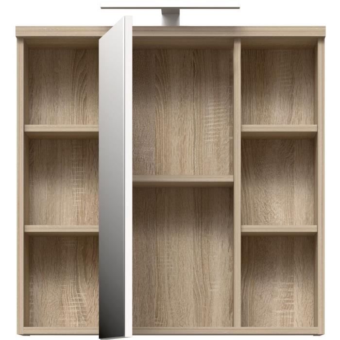 Wall cabinet bathroom furniture with mirror Sonoma oak 68.6 x 20 x 68.1 cm single door
