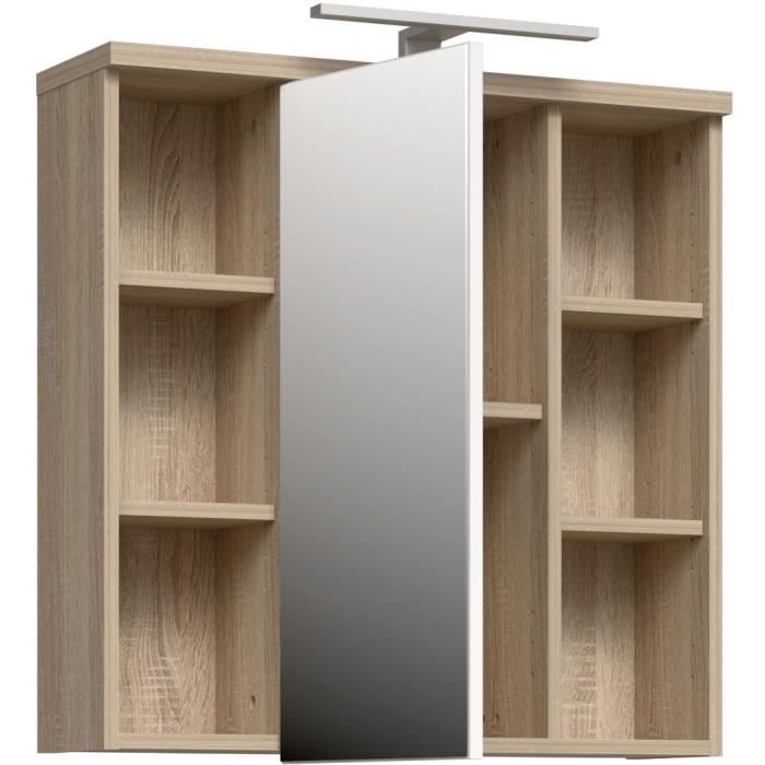 Wall cabinet bathroom furniture with mirror Sonoma oak 68.6 x 20 x 68.1 cm single door