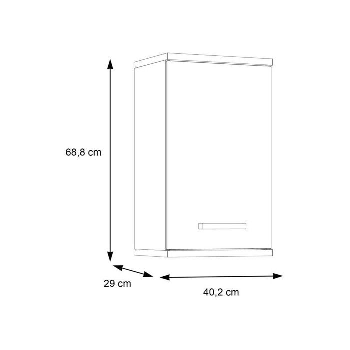 Wall Cabinet Bathroom Storage White Sonoma Oak 1 Door Size 68.8 x 29 x 40.2 cm