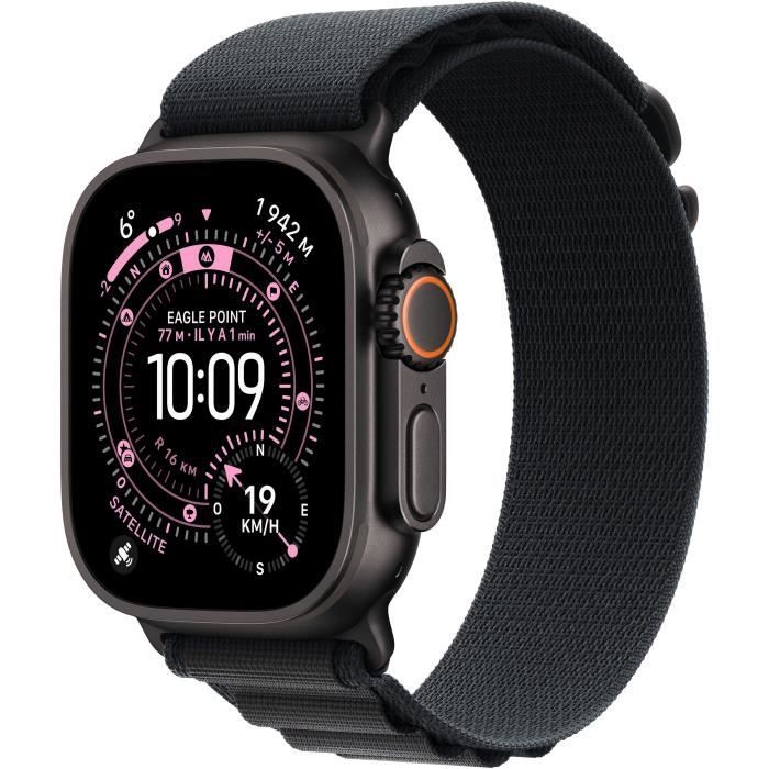 Apple Watch Ultra 3 GPS + Cellular - 49mm - Boîtier Black Titanium - Bracelet Black Alpine Loop - Medium