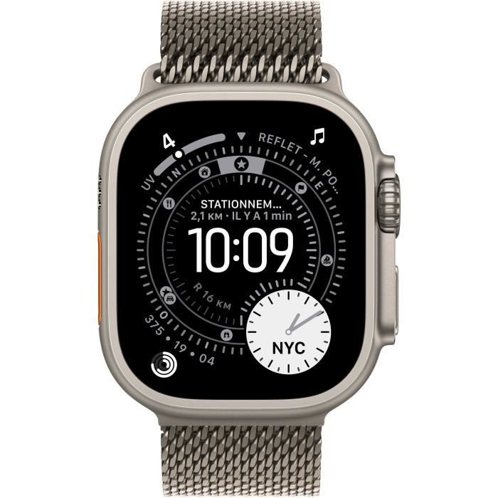 Image secondaire de Apple Watch Ultra 3 GPS + Cellular 49mm en Titane Naturel avec Bracelet Milanese
