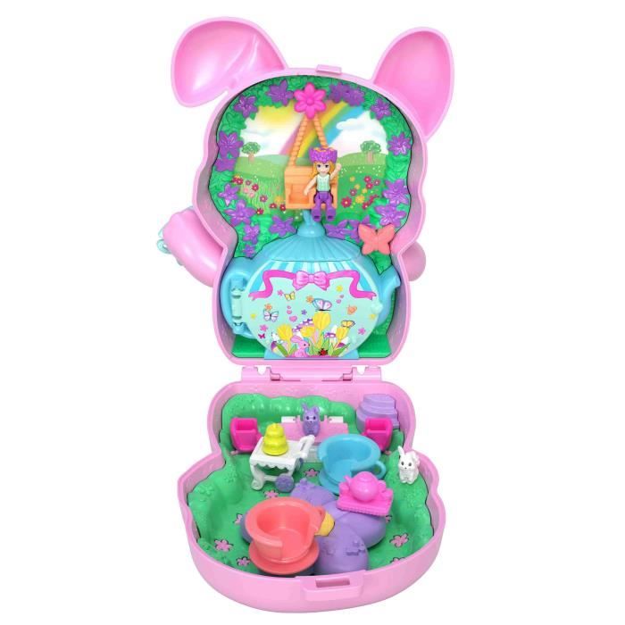 Image secondaire de Polly Pocket-Coffret Jardin Lapin l'heure du thé -Jouet De Voyage - 4 ans+- JCR40