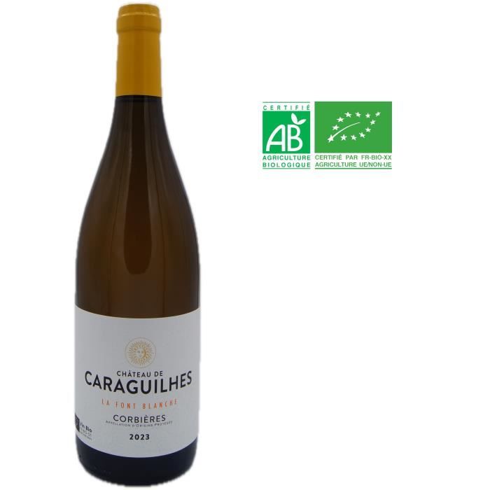 Ch�teau des Caraguilhes Cuv�e La Font Blanche 2023 Corbieres - Vin blanc de Languedoc-Roussillon - Bio