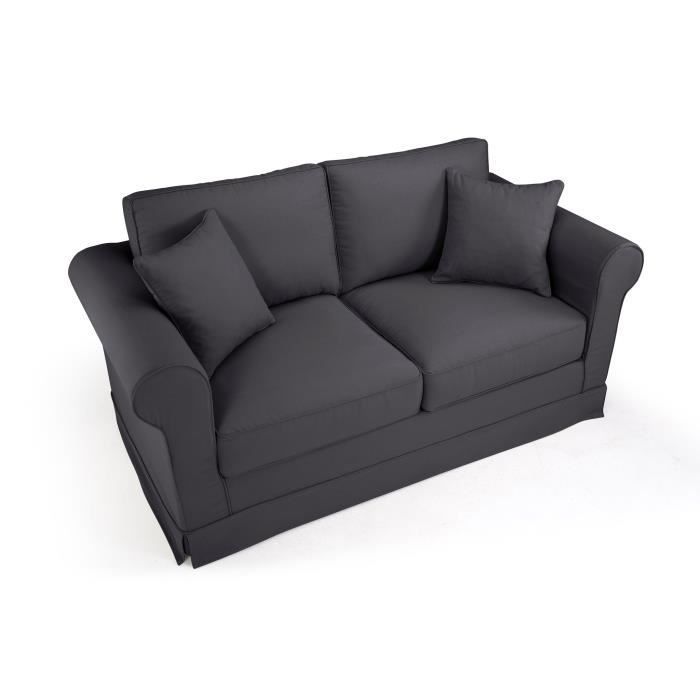 HEXAGONE Canapé 2 places - Tissu Gris ardoiseL 170 x P 84 x H 81 cm - ROY
