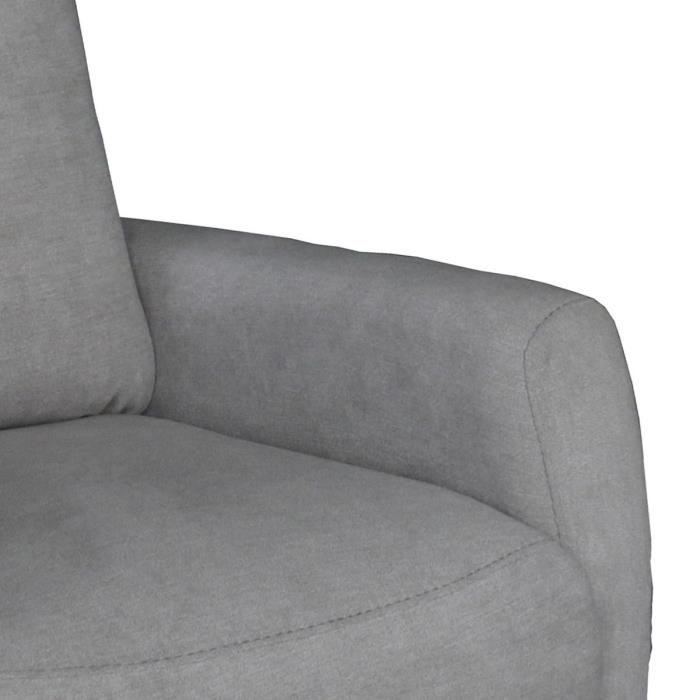 Fauteuil relax électrique - ALBANY - Tissu gris clair - L 79 x P 95 x H 102 cm