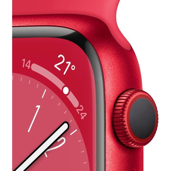 Apple Watch Series 8 GPS + Cellular - 41mm - Boîtier (PRODUCT)RED Aluminium - Bracelet (PRODUCT)RED Sport Band - Regular