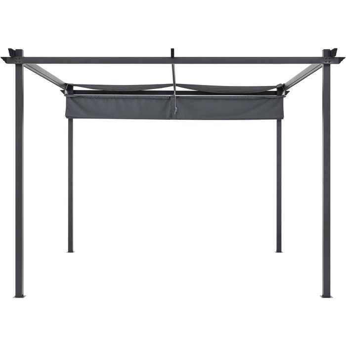 Image secondaire de Pergola KIBA 3x3 m avec toit rétractable en acier et toile grise