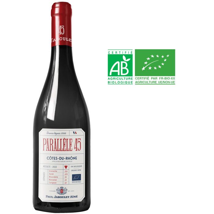 Maison Paul Jaboulet Ain� Parallele 45 C�tes du Rh�ne - Vin rouge de la Vall�e du Rh�ne - Bio 2023