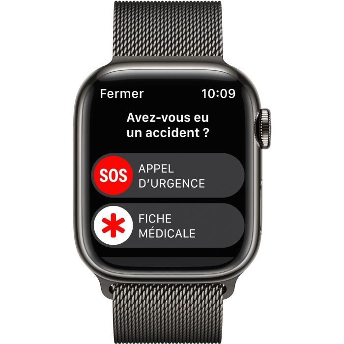 Apple Watch Series 8 GPS + Cellular - 41mm - Boîtier Graphite Stainless Steel - Bracelet Graphite Milanese Loop