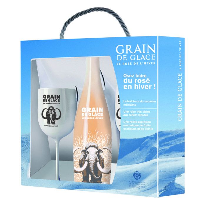 Coffret Vin Rosé Grain de Glace 2025 avec 2 Verres