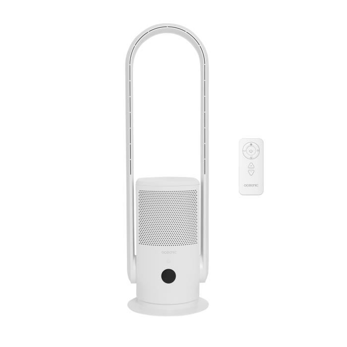 Purificatore d'aria con filtro OCEANIC - Senza pale - Oscillazione - 35W - H.80 cm - Timer 8h - Telecomando