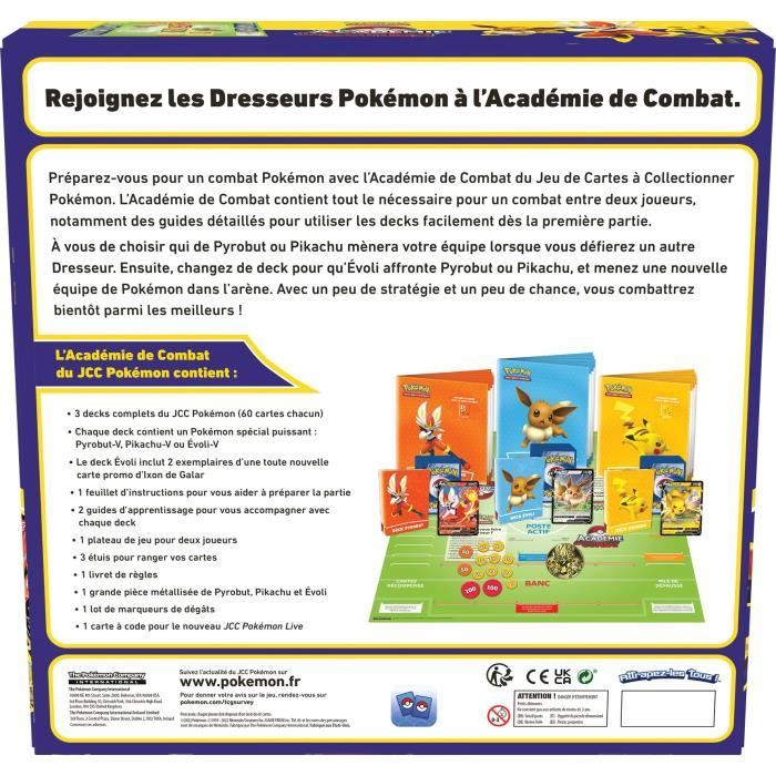 Pokémon Académie de combat | Cartes a jouer et a collectionner | a partir de 6 ans | 2 joueurs | 20 minutes
