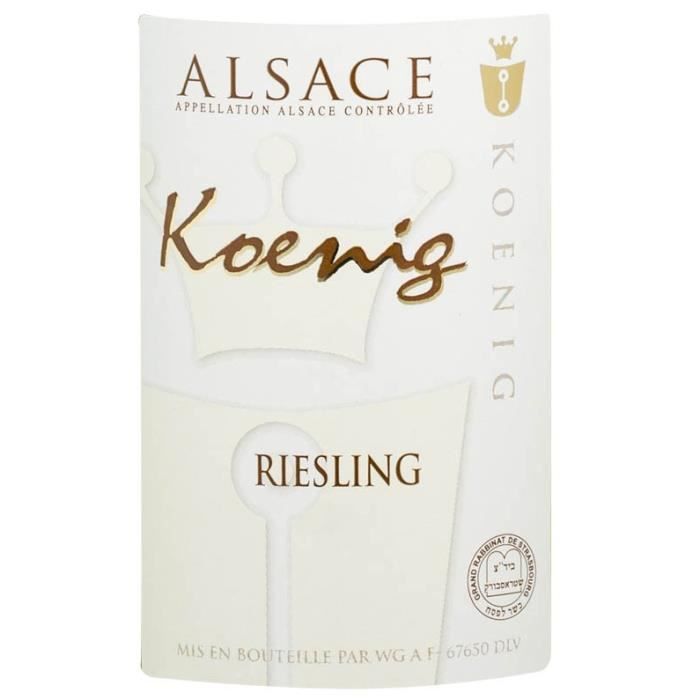 Koenig 2020Riesling - Vin Blanc d'Alsace Cascher