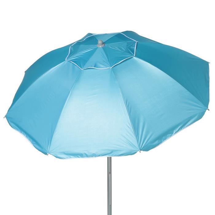 Parasol plage inclinable - Ø 180 cm - Pied vrille - Turquoise