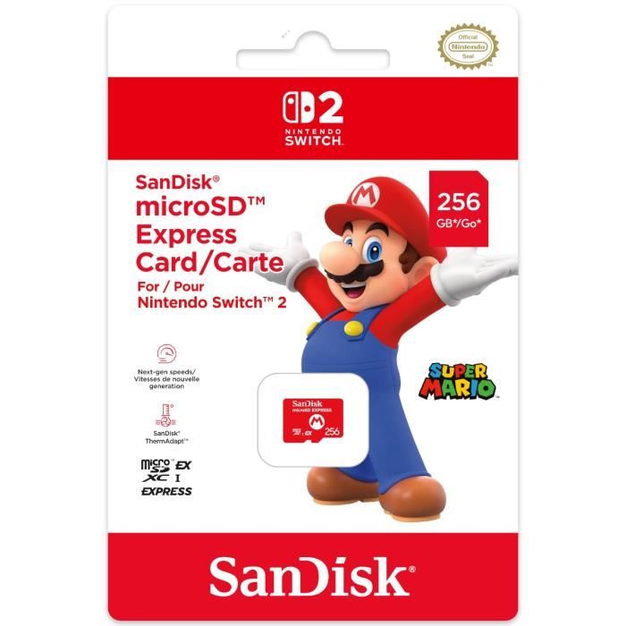 Tarjeta de memoria Micro SD Express de 256 GB de SanDisk para Nintendo Switch 2