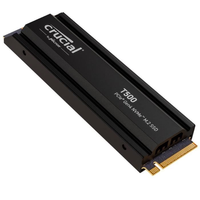 CRUCIAL - T500 - Disque SSD interne - 4 To - Dissipateur thermique - Jusqu'a 7400 Mo/s