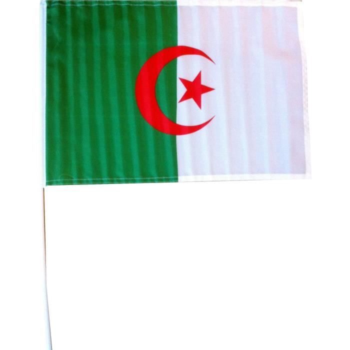 CHRONOSPORT Drapeau Algérie avec tige - 30 x 45 cm