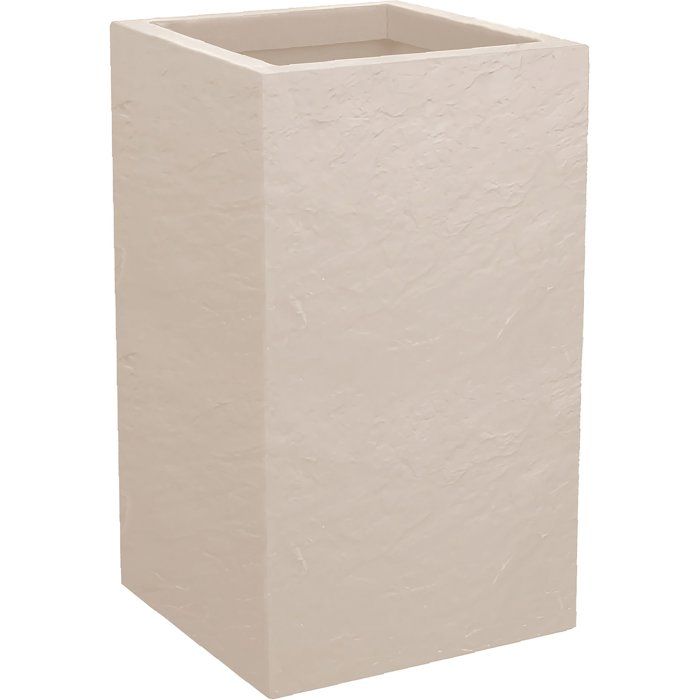 Pot de Fleur Carré Haut 30 cm Beige Calcaire - EDA
