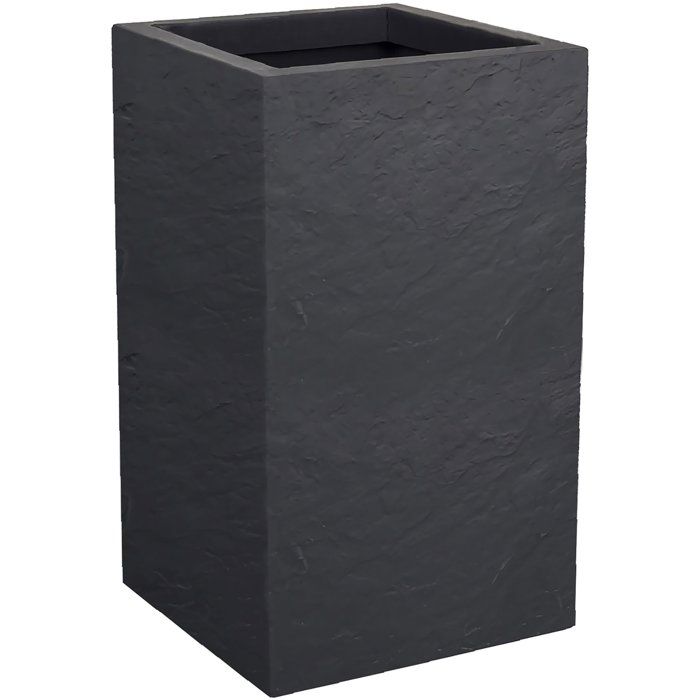 Pot de Fleur Carré Haut 30 cm - EDA - Volcania Up - Gris Anthracite