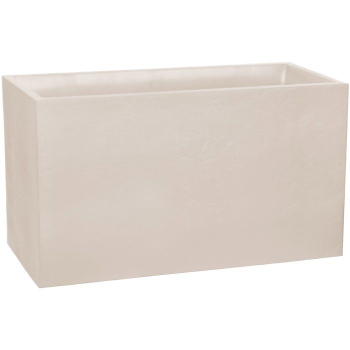 Jardinière Muret Volcania EDA - Beige Calcaire - 116 L pour Intérieur et Extérieur
