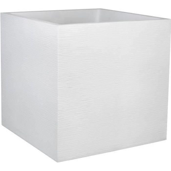 Vassoio di fiori quadrato in grafite EDA Graphit - 57 L - 49,5 x 49,5 x 49,5 cm - Ceruse bianco