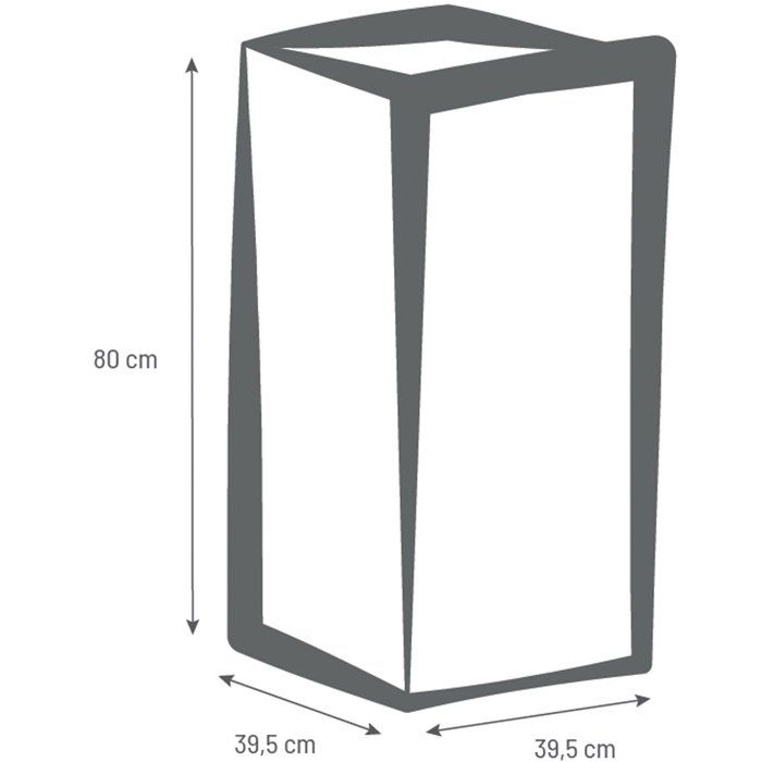 Image secondaire de Bac à Fleurs Carré Haut 40 cm - Beige Calcaire - EDA Volcania