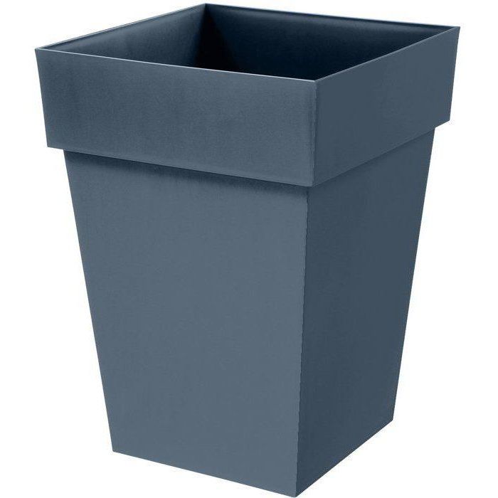 Pot de Fleurs Carré Toscane - EDA - 40 cm - Bleu Jean