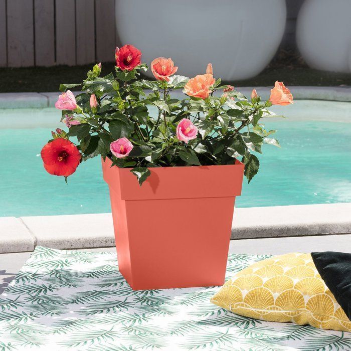 Image secondaire de Pot de Fleurs Carré Toscane - EDA - 32 cm - Orange Terre Battue