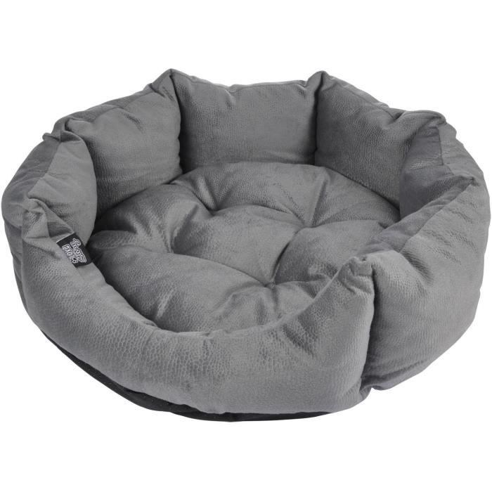 Panier octogonal - Polyester - Ø50 x 16 cm - Python gris - Pour chien