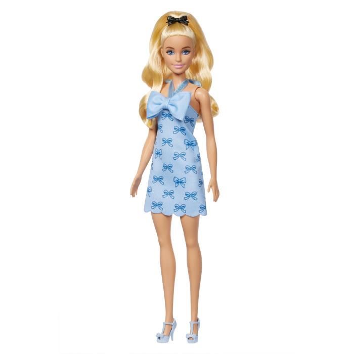 Image secondaire de Barbie - Poupée Barbie Fashionistas Robe Dos Nu Bleu Layette avec noeud - Barbie - HYT93