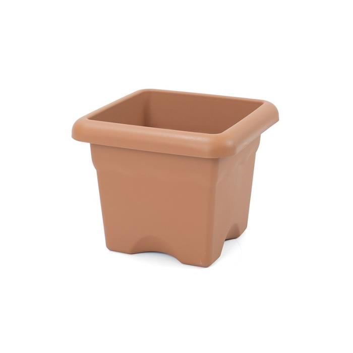 PLASTIKEN Pot a fleurs carré Ø 33 cm - Terracotta