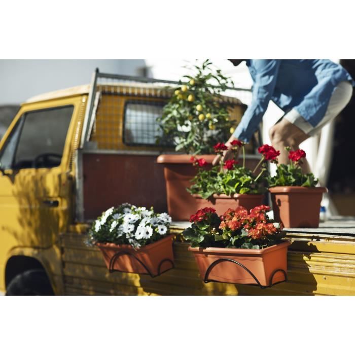 PLASTIKEN Pot a fleurs carré Ø 33 cm - Terracotta