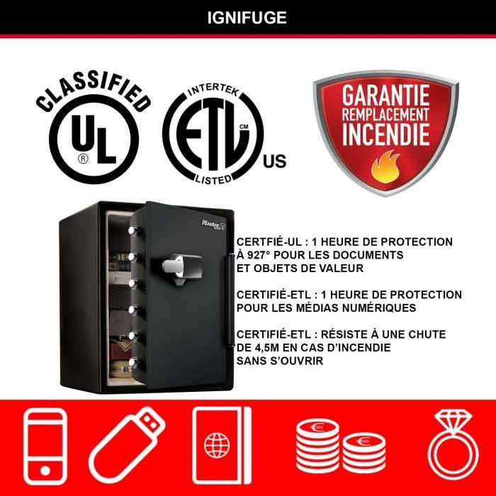 Image secondaire de Coffre-fort ignifugé MASTER LOCK avec alarme et code tactile - 56,5 L