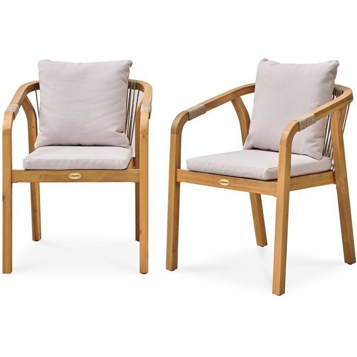 Lot de 2 fauteuils de jardin en bois d'acacia - DCB GARDEN