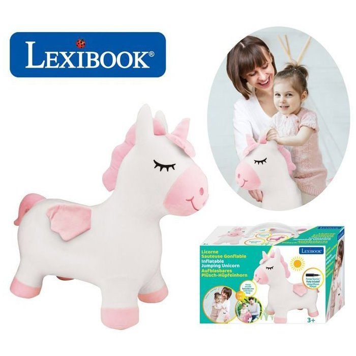 LEXIBOOK Unicorn Inflatable Jumping Plush Toy