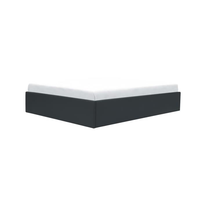 Image secondaire de Lit Coffre Eclipse 140x190 cm en Simili Noir - Pratique et Élégant