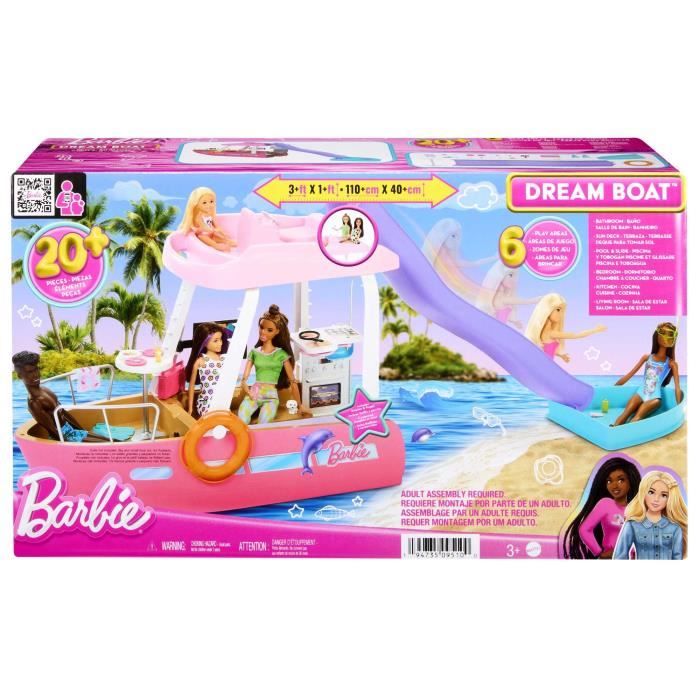 Barbie - Le Bateau De Reve De Barbie - Accessoires Poupée - 3 Ans Et +