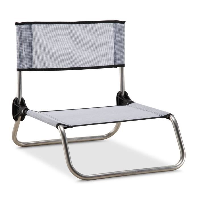 EREDU chaise camping-plage 833/Tx - Aluminium et PVC Tissé - Gris