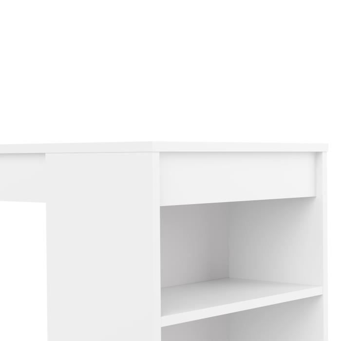 Table bar  CHILI  -Blanc mat  4 Niches - 2 a 4 personnes - Style contemporain -L 115 x P 50 x H 102,7 cm-SYMBIOSIS