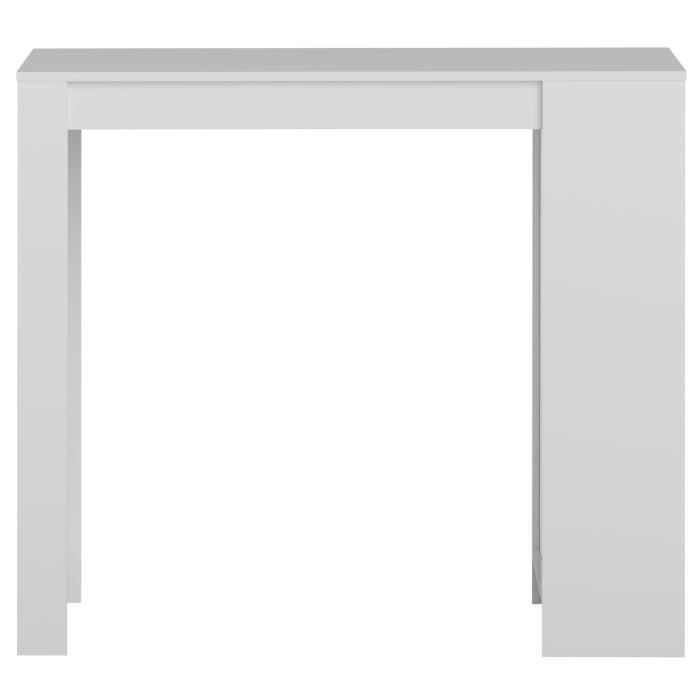 Table bar  CHILI  -Blanc mat  4 Niches - 2 a 4 personnes - Style contemporain -L 115 x P 50 x H 102,7 cm-SYMBIOSIS