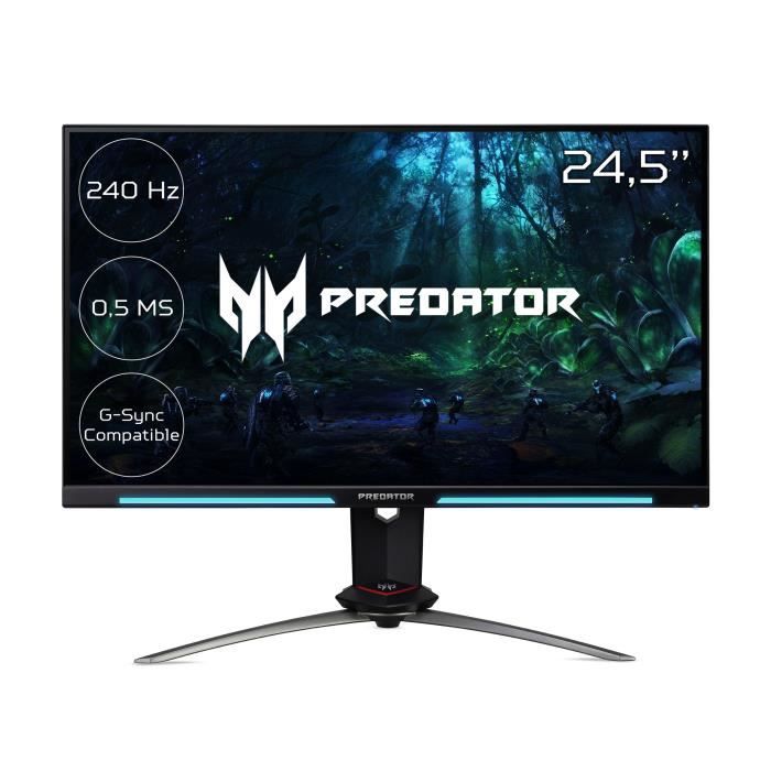 Ecran Gamer - ACER Predator XB253QGXbmiiprzx - 24,5 - Dalle IPS - 1ms - 240Hz - 2xHDMI / DP - G-SYNC Compatible - Noir