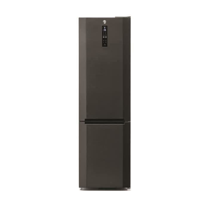 HOOVER HMNV6204XAFWIFIN - Refrigérateur Combiné WIFI - 351L (257 L + 94L) - 59,5 cm x 200 cm - Dark Inox