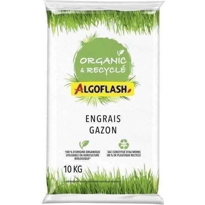 Engrais Gazon 100% Végétal - ALGOFLASH NATURASOL NATURASOL - Organic et Recyclé - 10kg
