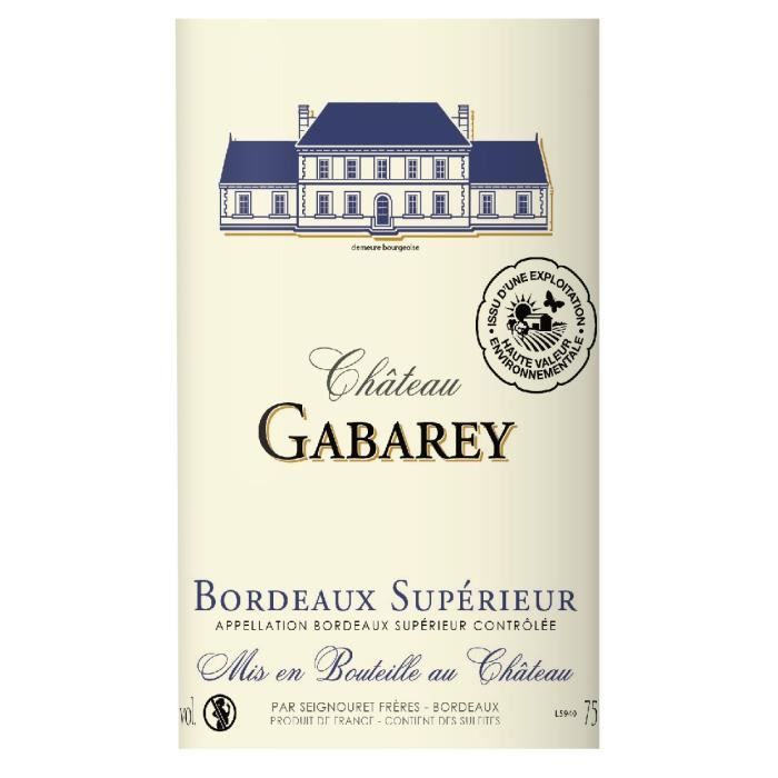 Château Gabarey 2021 Bordeaux Supérieur - Vin rouge de Bordeaux