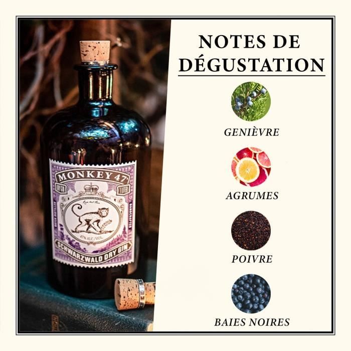 Image secondaire de Monkey 47 - Schwarzwald Dry Gin - 47,0% Vol. - 50cl
